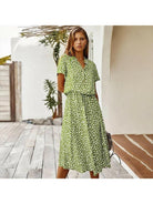 Lumina Vancouver Ayesha™ printed summer dress in white, lightweight fabric with floral pattern, perfect for warm weather.