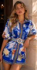 Lumina Wear Nova Starlet mini A-line dress with a fitted bodice and flared skirt, in a stylish, elegant design.