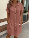Beatrice Lumina Wear stylish white polo dress displayed on a hanger, showcasing a casual, elegant dress design.