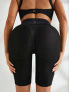 Black Lumina Vancouver Sports Bra and bicycle shorts bundle, quick-drying yoga bras for active wear and fitness.