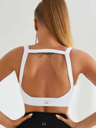 Black Lumina Vancouver sports bra from the Beauty Back Quick-drying Yoga Bras collection, featuring a supportive design for active wear.