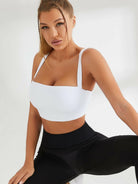 Black Lumina Vancouver Beauty Back quick-drying yoga sports bra with supportive design and breathable fabric.