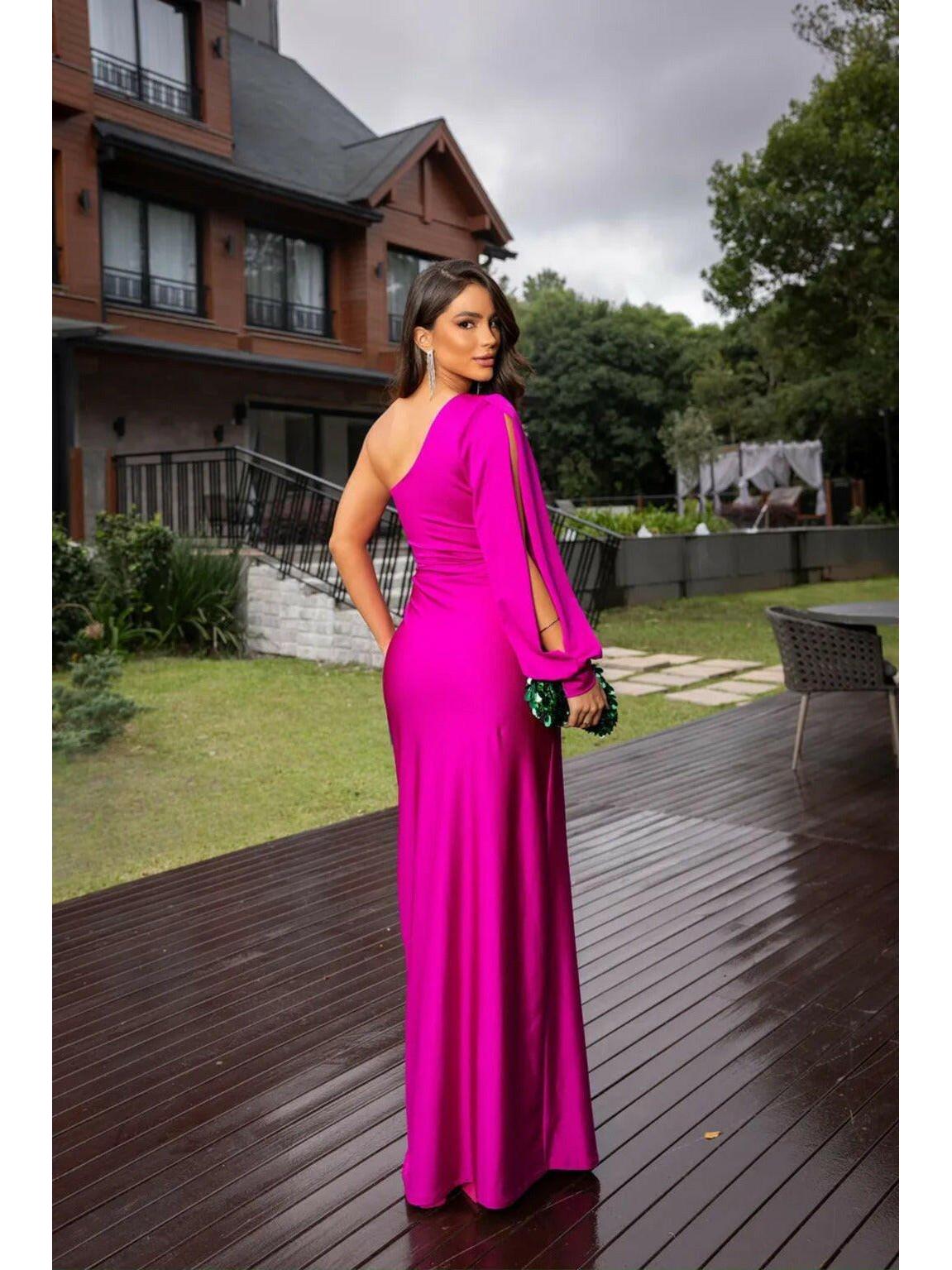 Olive green Becca Lumina Vancouver satin maxi dress, elegant wedding guest gown with flowing fabric and sophisticated design.