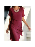 Blue Becci dress by Lumina Wear featuring an elegant, tummy-flattering design perfect for stylish occasions.