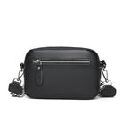 Lumina Wear Bella chic compact black leather shoulder bag for women, featuring a stylish design and versatile hand-held option.