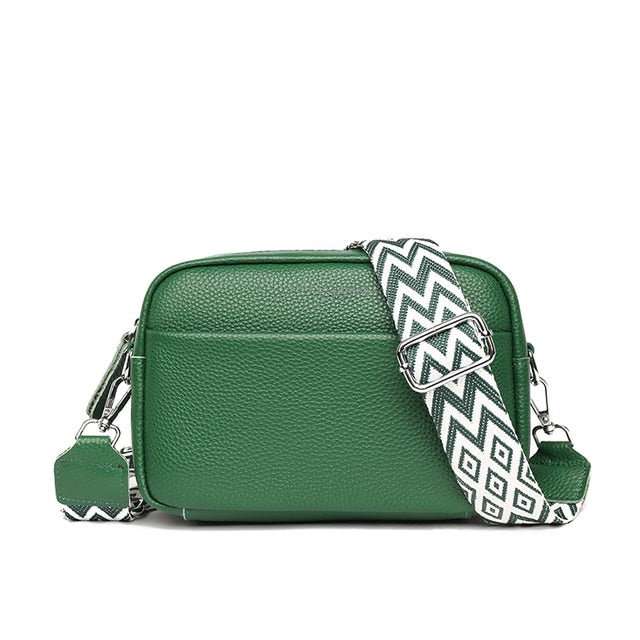 Lumina Wear Bella compact black leather shoulder bag with sleek design, ideal for stylish everyday use.