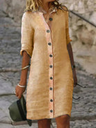 Women's Shirt Dress - Button Down - Long Sleeve - Waist Tie - Casual Elegant Outfit by Lumina Vancouver