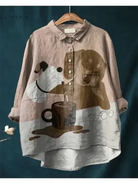 Multicolor Benny dog art T-shirt by Lumina Vancouver, featuring a playful dog design on a comfortable casual tee.