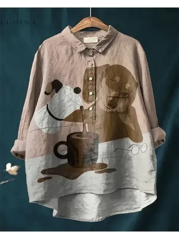 Multicolor Benny dog art T-shirt by Lumina Vancouver, featuring a playful dog design on a comfortable casual tee.