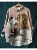 Multicolor Benny dog art T-shirt by Lumina Wear featuring a playful dog illustration on a comfortable cotton tee.
