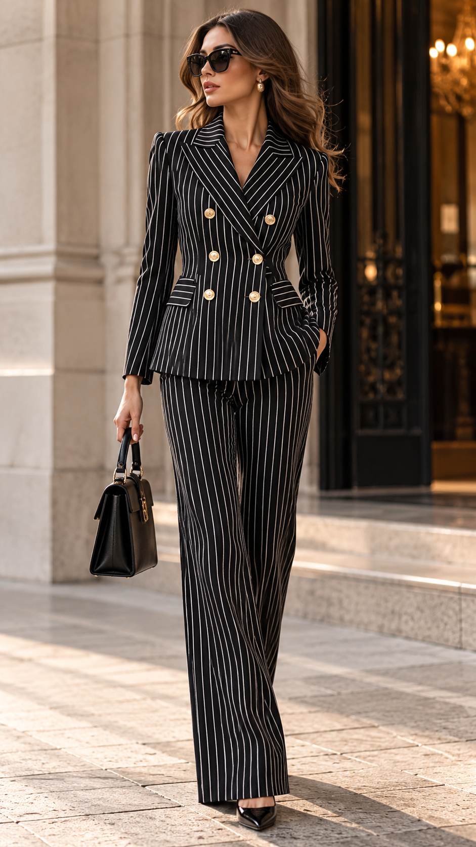 Lumina Wear Leandra double-breasted suit set in a tailored design