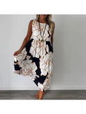 Brown sleeveless Maxi Dress by Lumina Wear featuring a flowing silhouette and elegant design, perfect for stylish summer wear.