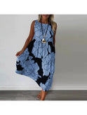 Brown sleeveless Maxi Dress by Lumina Wear featuring a flowing silhouette and elegant design.