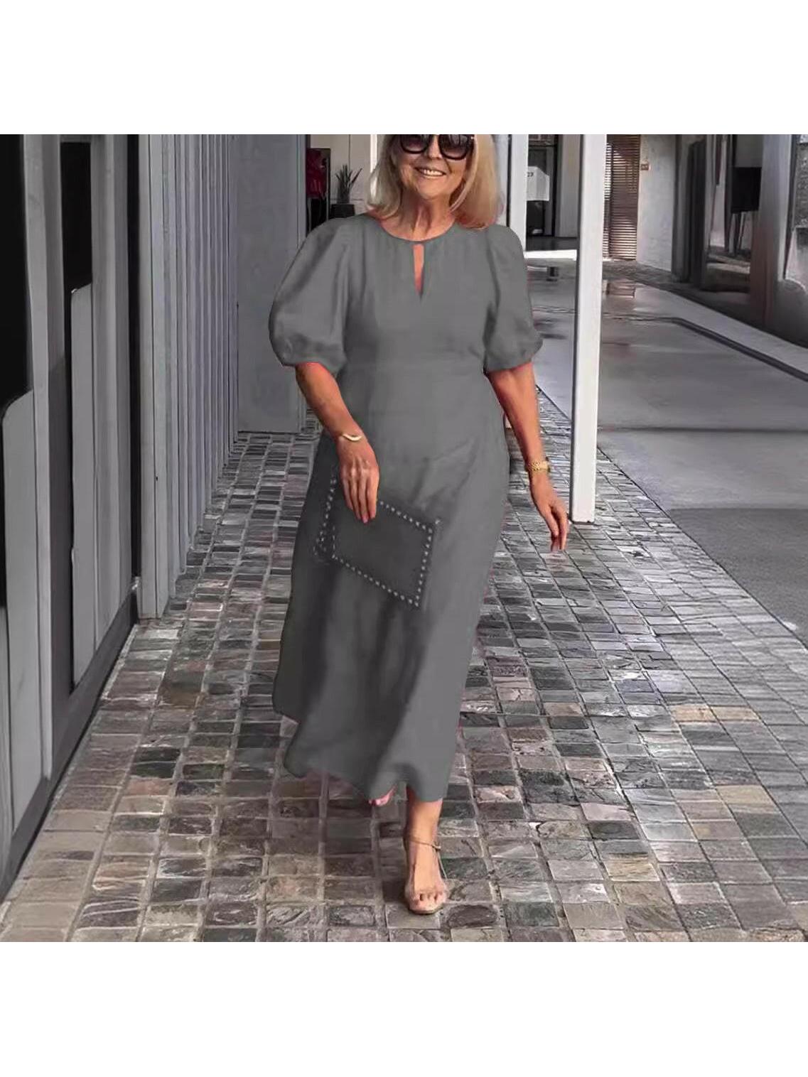 Carla™ - Elegant Puff-Sleeve Dress