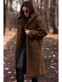 Beige Carol winter cozy coat by Lumina Wear, featuring a warm, stylish design with a high collar and plush fabric.