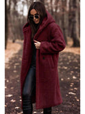 Beige Carol winter cozy coat by Lumina Wear, featuring a soft, warm design with a hood and stylish details.