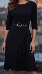 Isla | Belted Midi Dress Split Sleeve - Lumina Vancouver - Lumina Vancouver