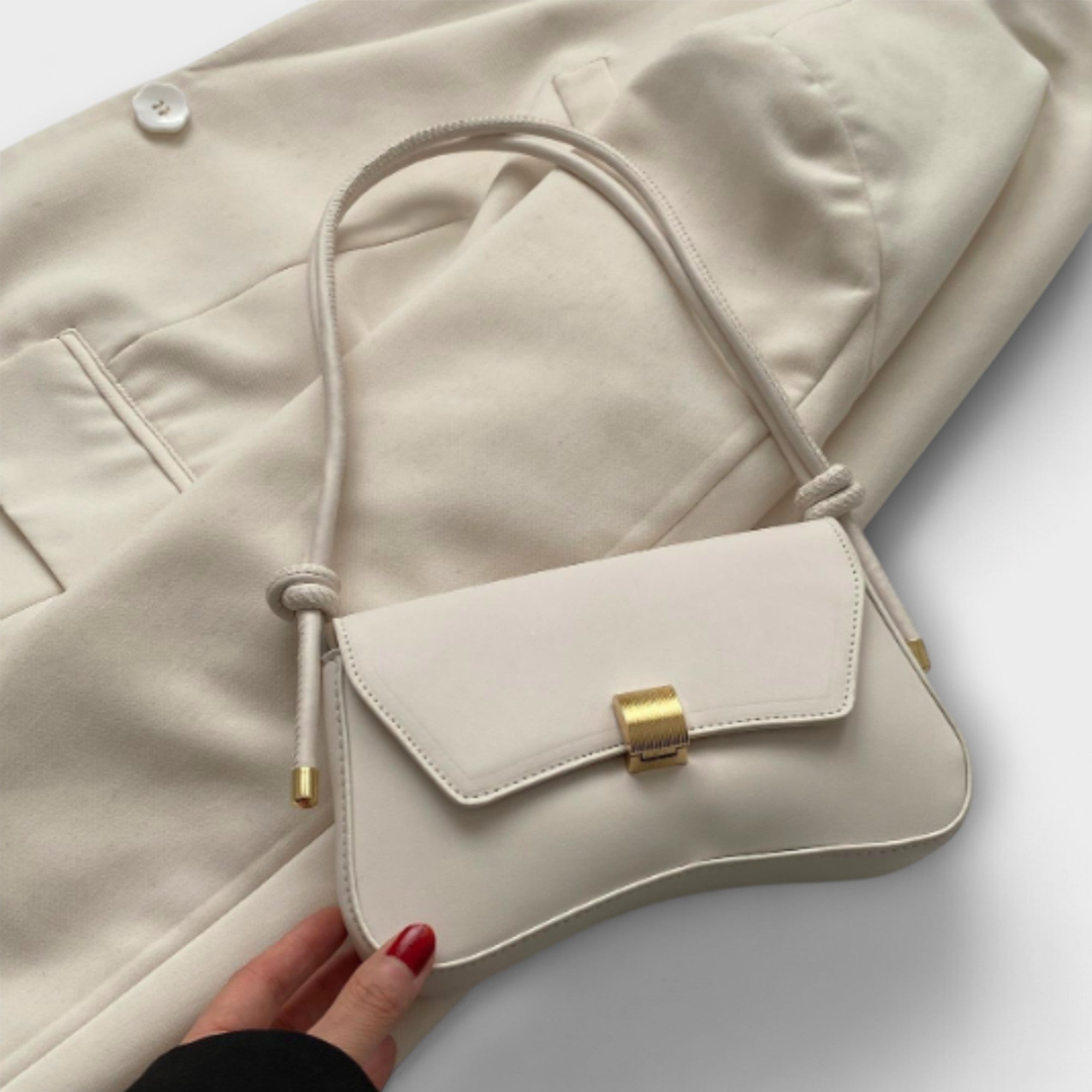 Lumina Wear Cécile mini shoulder bag in terracotta with a sleek design, featuring elegant craftsmanship and compact style.