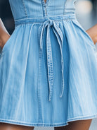 Celeste | Halter Denim Flare Dress - Lumina - Lumina Vancouver