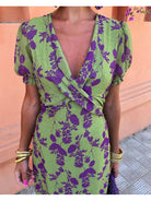 Lumina Vancouver Celia elegant floral dress with a fitted bodice and flowing skirt, perfect for special occasions.