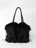Lumina Wear Charlotte plush velvet tote bag in brown with spacious design and elegant style. Handbag for casual or formal use.