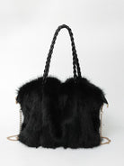 Elegant plush velvet tote bag by Lumina Wear featuring a spacious design in brown, perfect for stylish everyday use.
