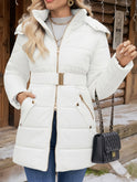 Green Charlotte quilted puffer jacket with faux-fur hood by Lumina Wear, shown on a mannequin in size XS.