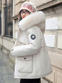 Lumina Wear Chloe utility parka coat with faux-fur collar in khaki, showcasing a stylish, casual jacket for cold weather.