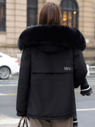 Khaki Chloe Lumina Wear utility parka jacket with faux-fur collar, front pockets, and adjustable waist, stylish winter outerwear.