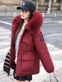Lumina Wear Chloe utility parka jacket in khaki with faux-fur collar, stylish coat with functional design and warm details.