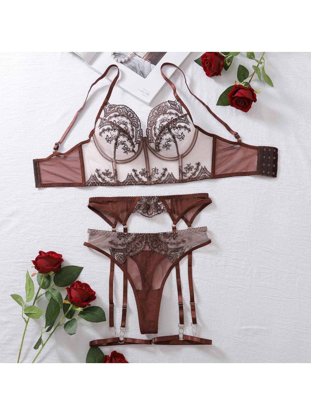 Cosette's lingerie set by Lumina Vancouver featuring a matching bra and panties in delicate, soft fabric.