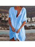 White lightweight Costa dress by Lumina Wear featuring a flowy silhouette and casual style, perfect for warm weather.