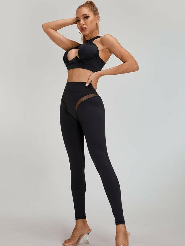 Black Lumina Vancouver Cross Super Lift Sports Bra with supportive cross straps for high-impact activities.