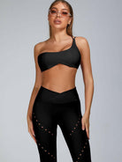 Pink Lumina Vancouver cutout tailoring sports bra with stylish design and supportive fit for active wear.