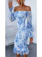 Dahlia - Stunning Off Shoulder Midi Dress