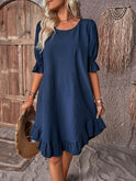 Blue Daisy summer dress by Lumina Wear featuring a tummy-covering design, perfect for warm weather and casual outings.