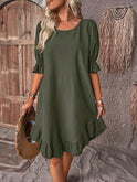 Blue Daisy Tummy Covering Summer Dress by Lumina Wear, casual sleeveless dress with floral pattern and comfortable fit.