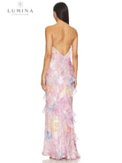 Pink Darcel sleeveless long dress by Lumina Vancouver, elegant wedding guest attire with a flowing silhouette and stylish design.