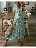 Blue Dianna boho dress by Lumina Wear featuring tummy coverage and flowy design, perfect for casual and summer wear.