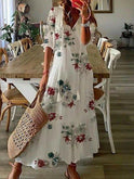 Blue Dianna boho dress with tummy coverage from Lumina Wear, featuring flowy fabric and relaxed fit for casual wear.