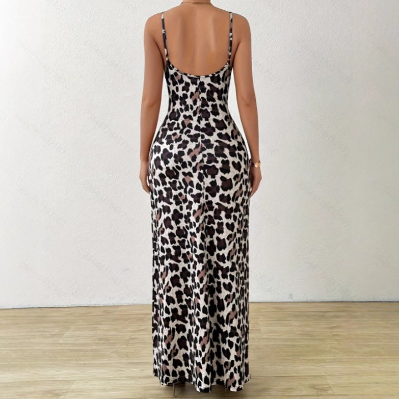Lumina Vancouver Torild sleeveless slim-fit printed mini dress with a leopard print design, perfect for stylish daytime wear.