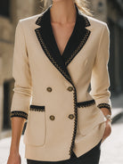 Elena | Blazer with Black Contrast Trim - Lumina - Lumina Vancouver