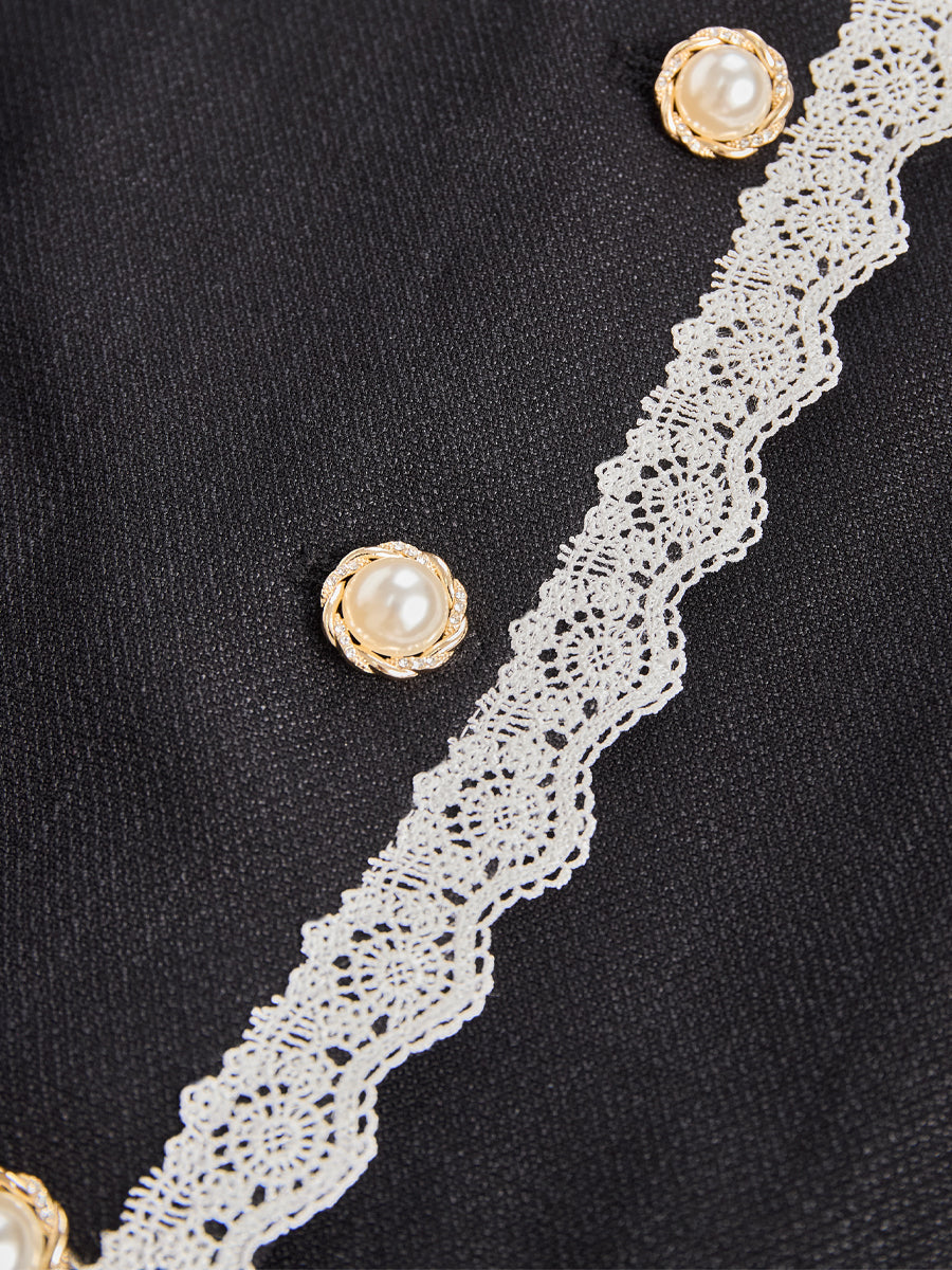 Elena | Blazer with Contrast Lace Trim - Lumina - Lumina Vancouver
