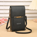 Black Lumina Wear Elena chic touch screen messenger bag for modern women, featuring sleek design and functional handbag style.