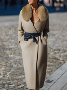 Elena | Faux Fur Collar Wrap Coat - Lumina Vancouver - Lumina Vancouver
