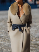 Elena | Faux Fur Collar Wrap Coat - Lumina Vancouver - Lumina Vancouver