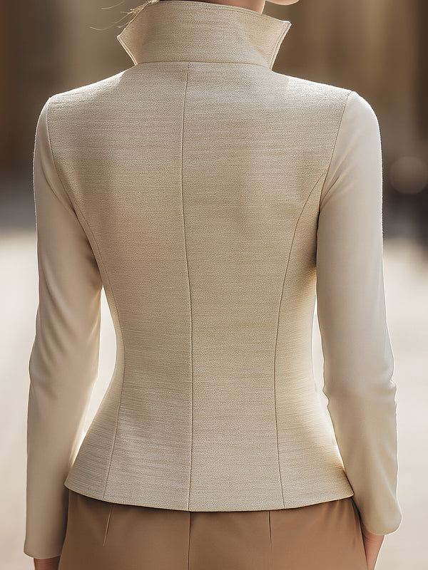 Elena | Stand Collar Zipper Jacket - Lumina - Lumina Vancouver