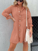 Blue Eliana casual denim dress by Lumina Wear, featuring a relaxed fit and stylish design, perfect for casual outings.