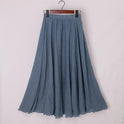 Beige Elianne maxi skirt by Lumina Wear featuring a high waist and elegant flowy design for a sophisticated look.