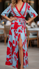 Elegant floral dress from Lumina Vancouver, featuring a fitted silhouette and vibrant floral pattern, perfect for stylish occasions.